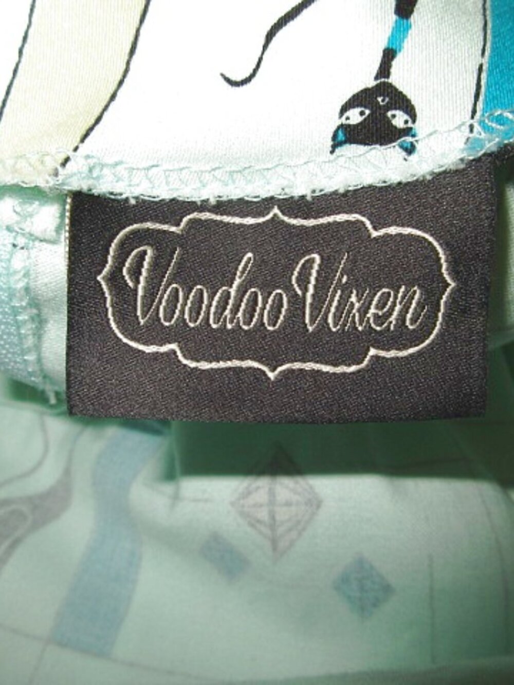 Voodoo Vixen 50s Style Swing Dress L Atomic Cats Fit & Flare Tradwife Rockabilly - Picture 5 of 10